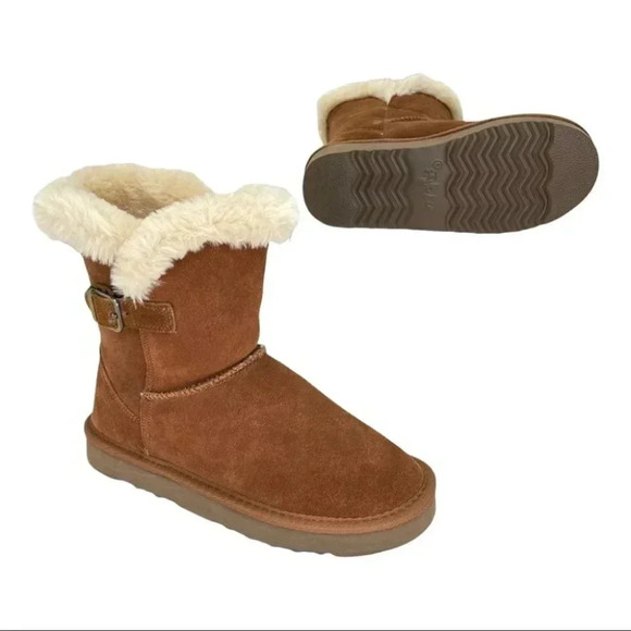 Style & Co Tiny2 Tan Suede Leather Faux Fur Womens Ankle Boots Size 6M - Picture 13 of 13